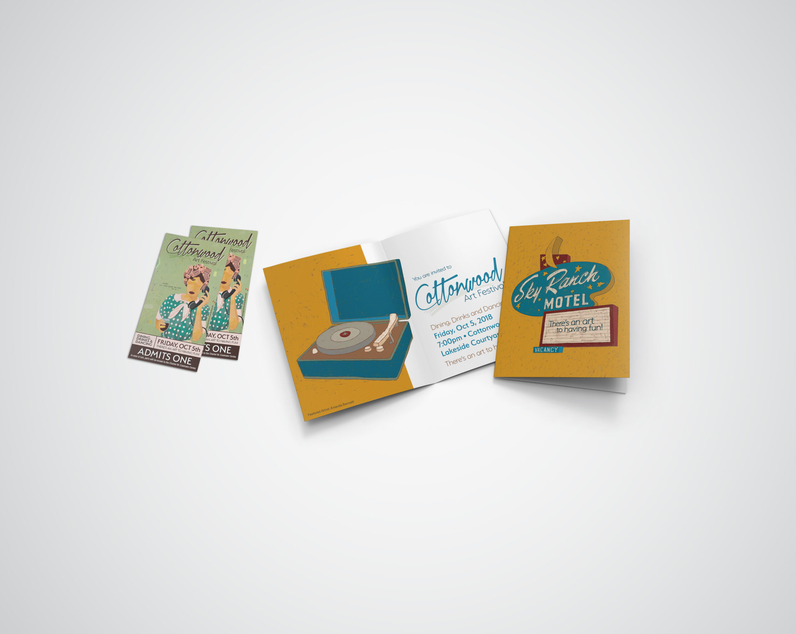 A3 A4 A5 half-fold or by-fold brochure blank white template for mock up and presentation design. 3d illustration